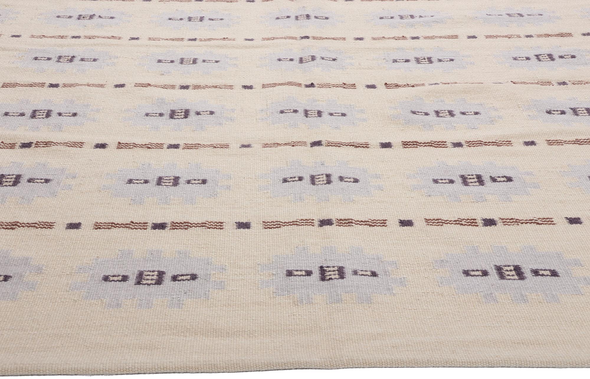 Hand-Woven New Scandinavian Modern Swedish Inspired Röllakan, 12'05 x 15'00 For Sale