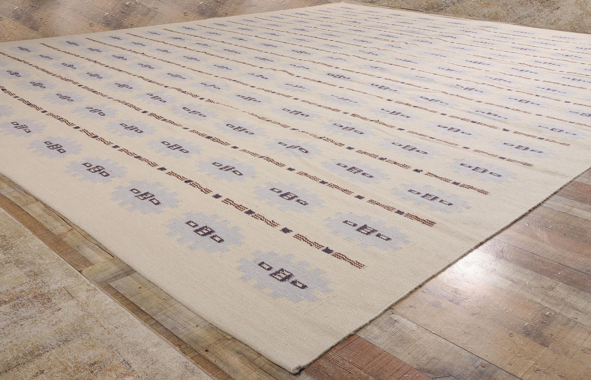 Wool New Scandinavian Modern Swedish Inspired Röllakan, 12'05 x 15'00 For Sale