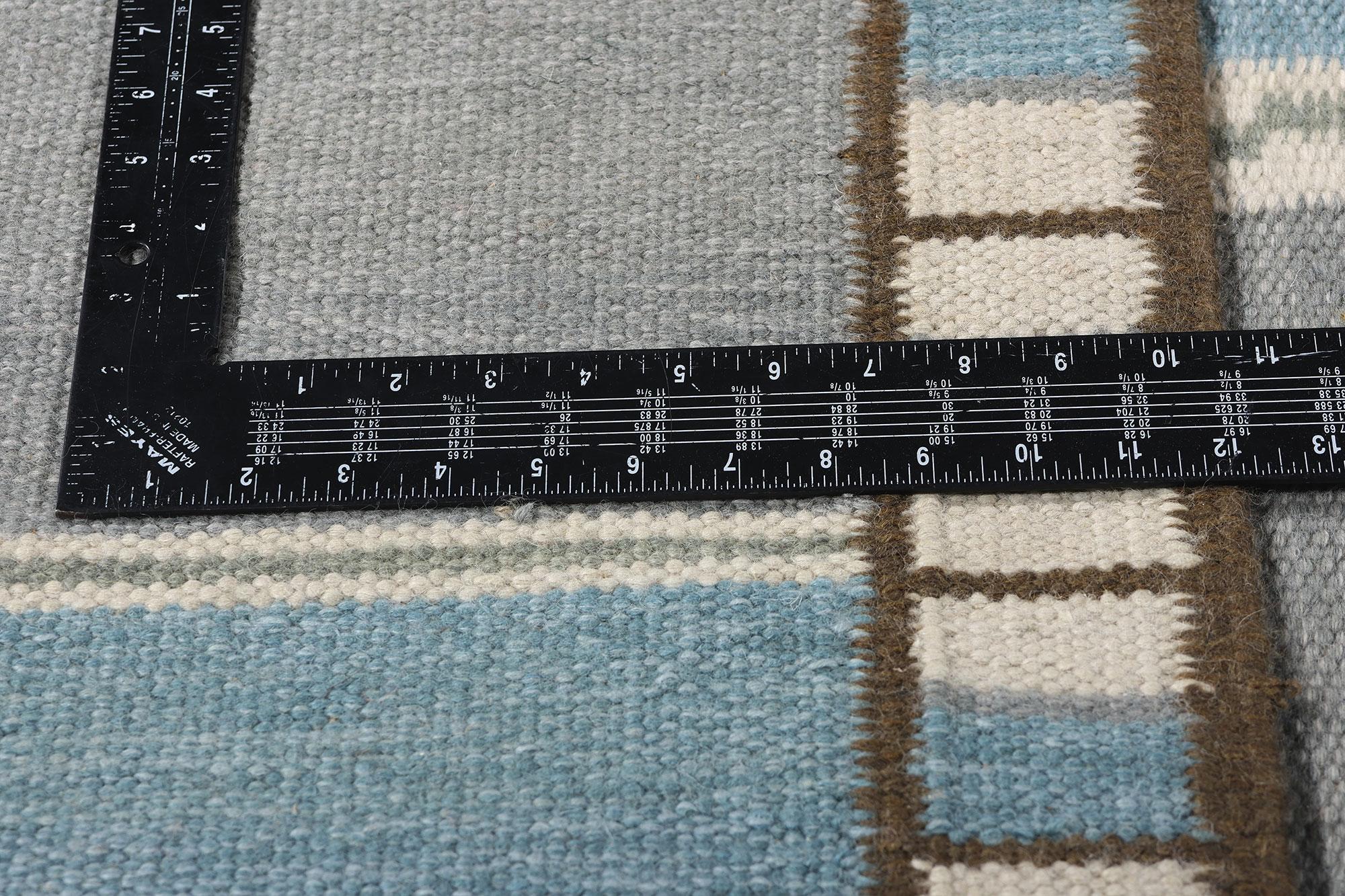 Contemporary New Scandinavian Modern Swedish-Style Röllakan Carpet, 12'04 x 14'10 For Sale