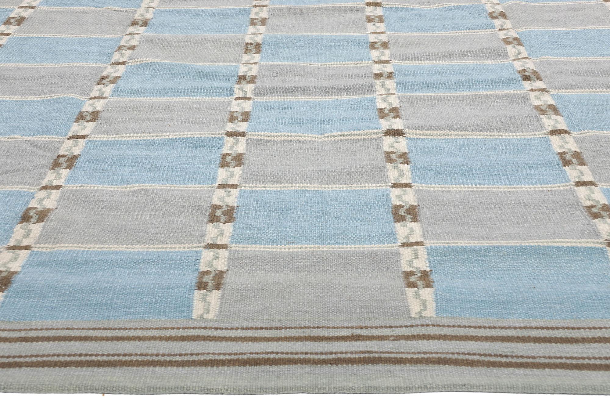 Indian New Scandinavian Modern Swedish-Style Röllakan Carpet, 12'04 x 14'10 For Sale