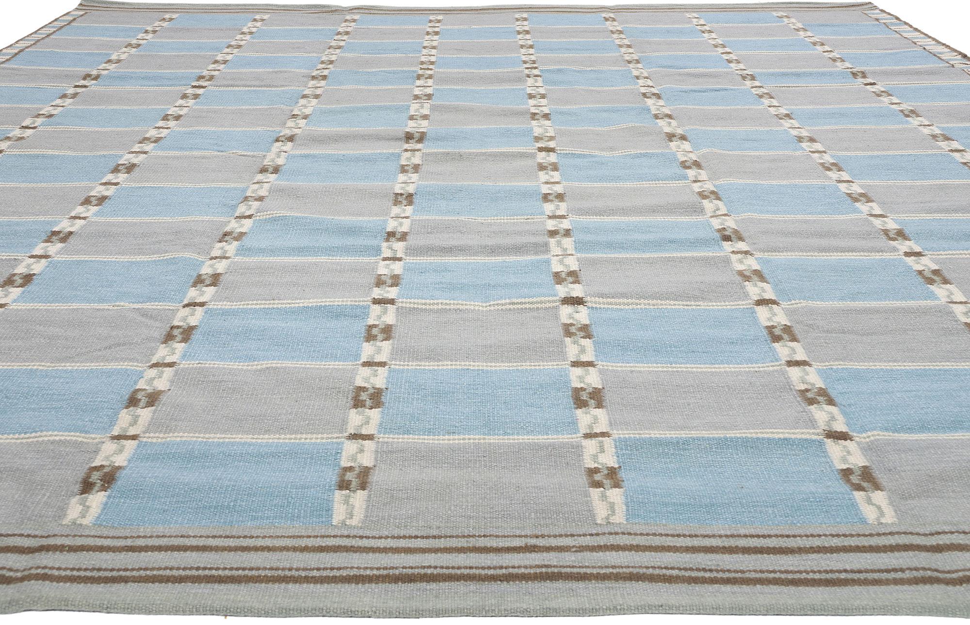 Bohemian New Scandinavian Modern Swedish-Style Röllakan Carpet, 12'04 x 14'10 For Sale