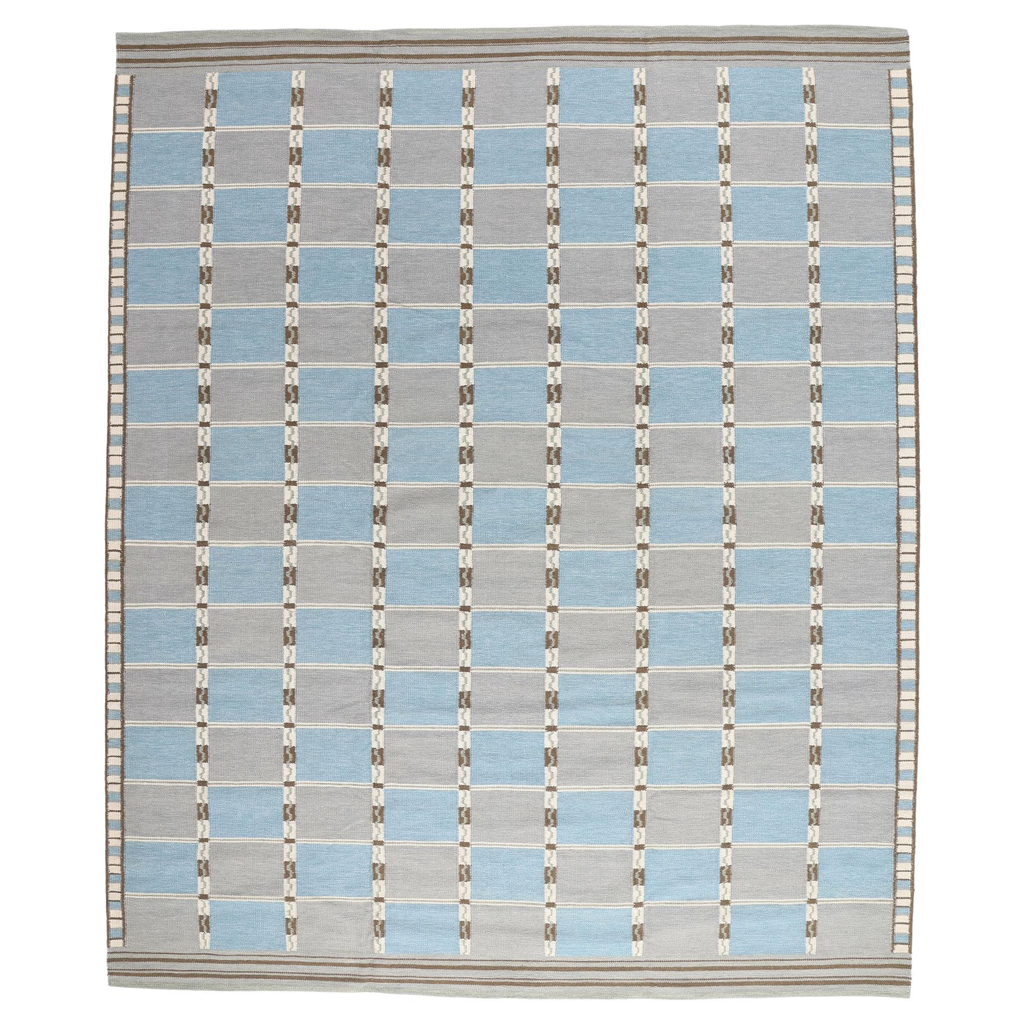 New Scandinavian Modern Swedish-Style Röllakan Carpet, 12'04 x 14'10