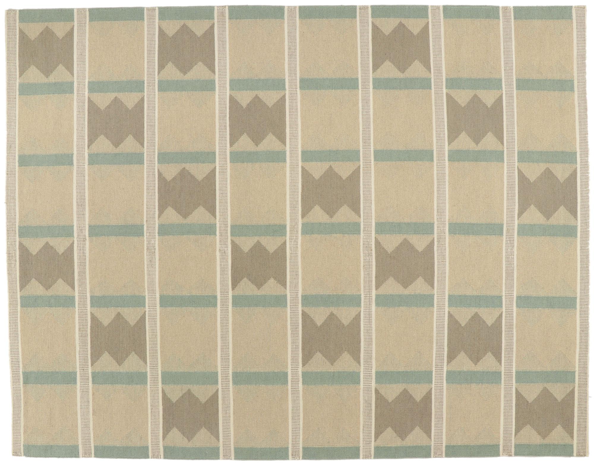 New Scandinavian Swedish Ingegerd Silow Inspired Kilim Röllakan, 09'03 x 11'11 For Sale 1