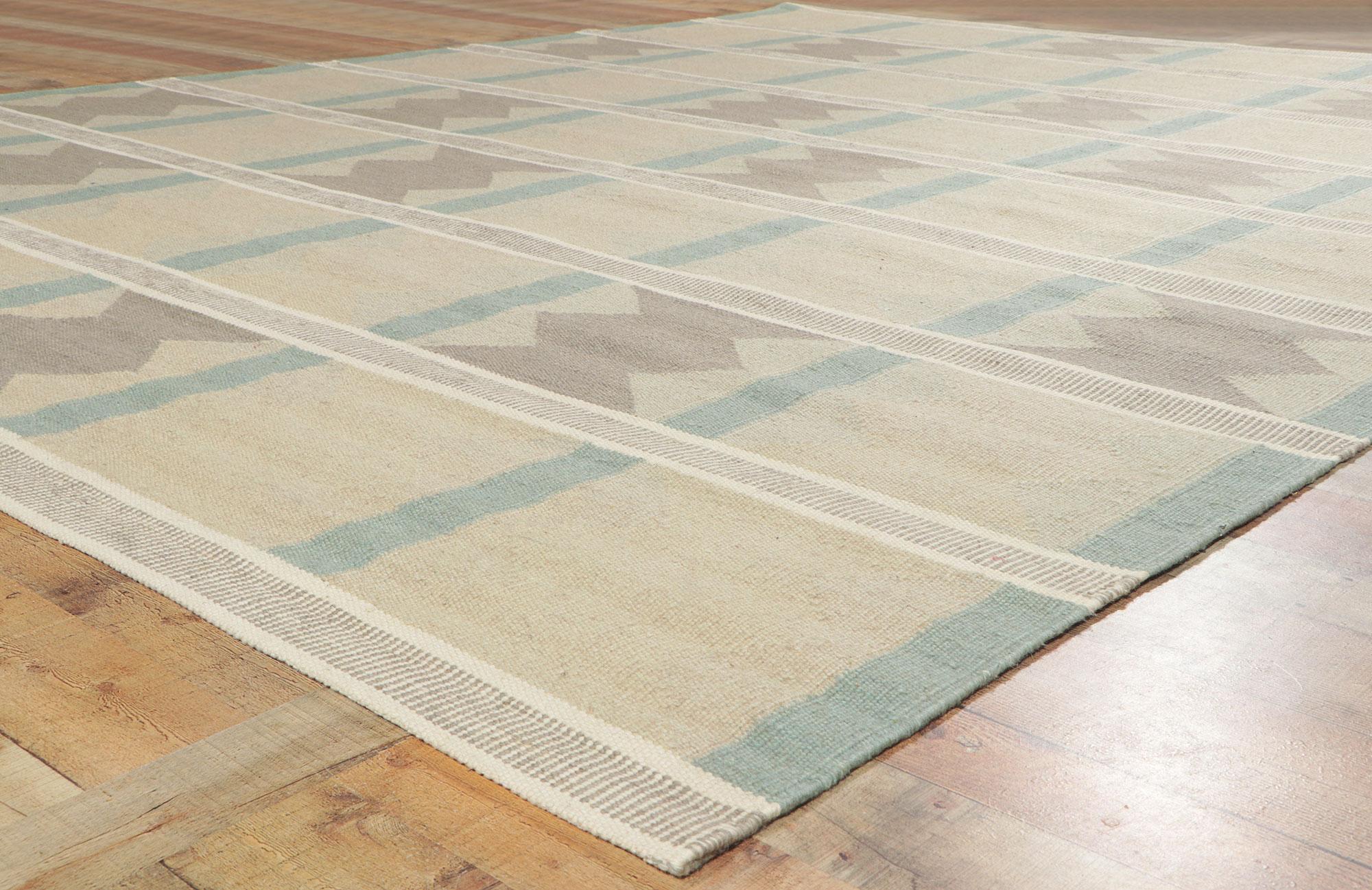 Laine Nouveau Kilim scandinave suédois Ingegerd Silow Inspired Röllakan, 10'05 x 13'05 en vente