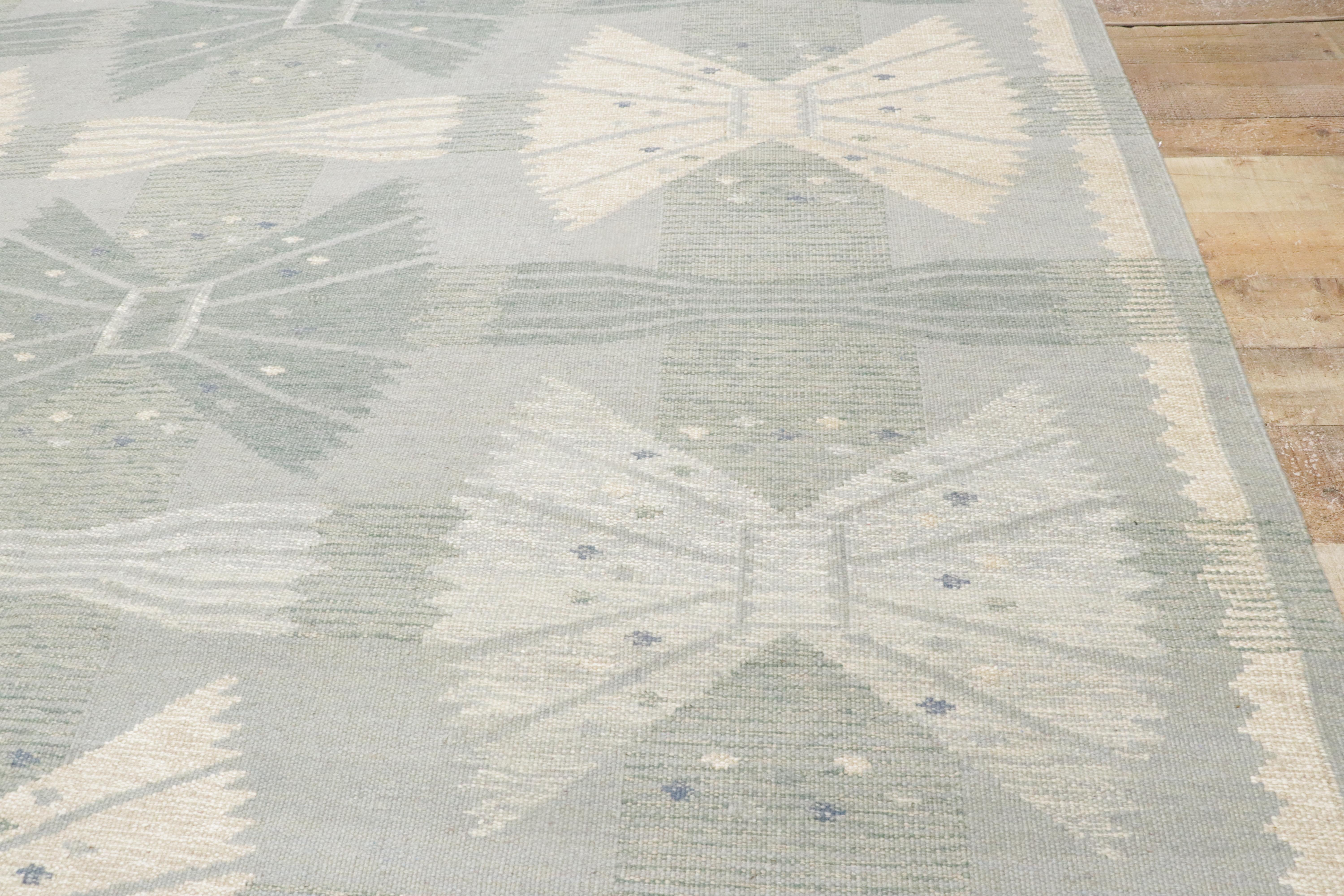New Scandinavian Swedish Inspired Kilim Röllakan, 09'05 x 11'10 For Sale 4
