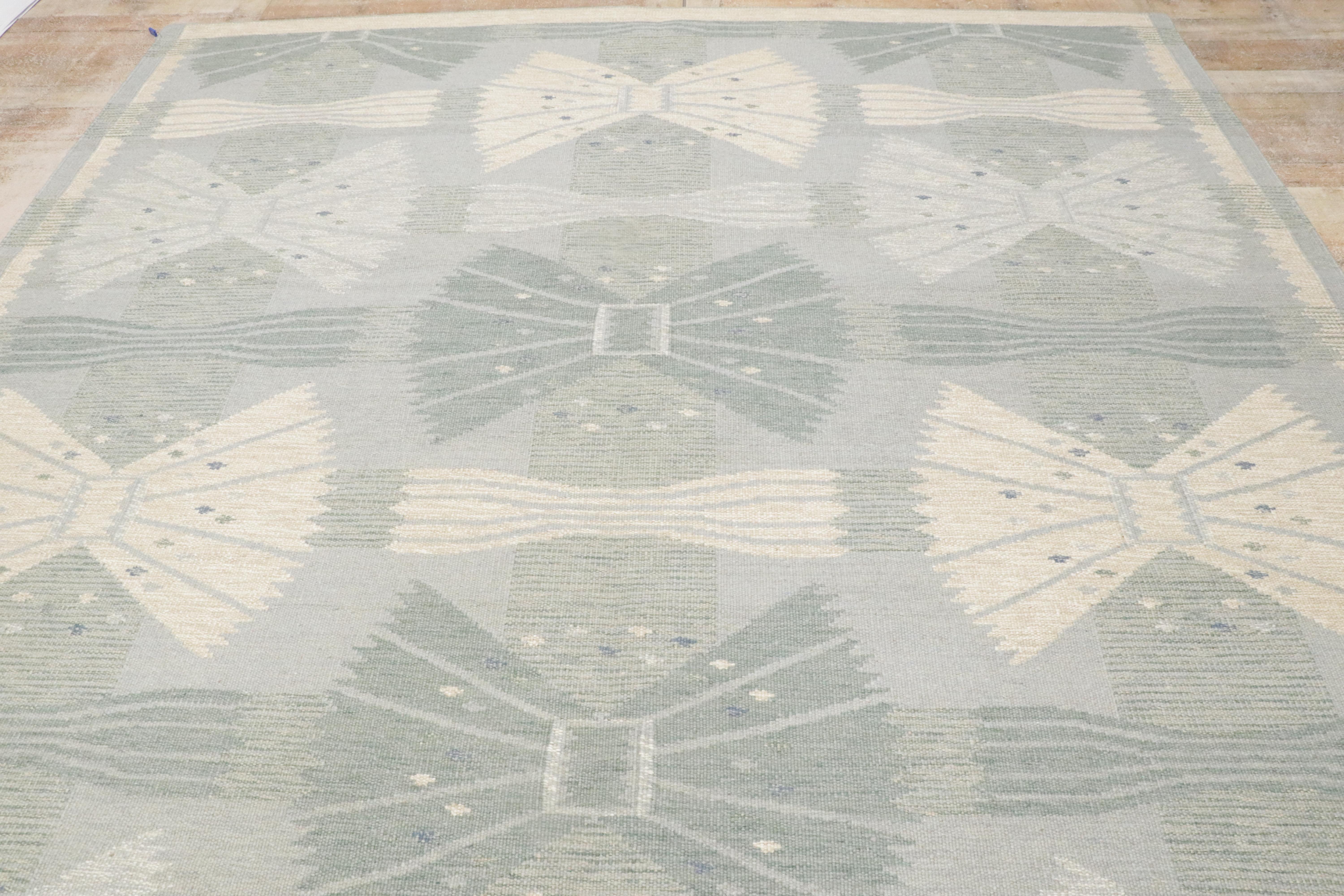 New Scandinavian Swedish Inspired Kilim Röllakan, 09'05 x 11'10 For Sale 5