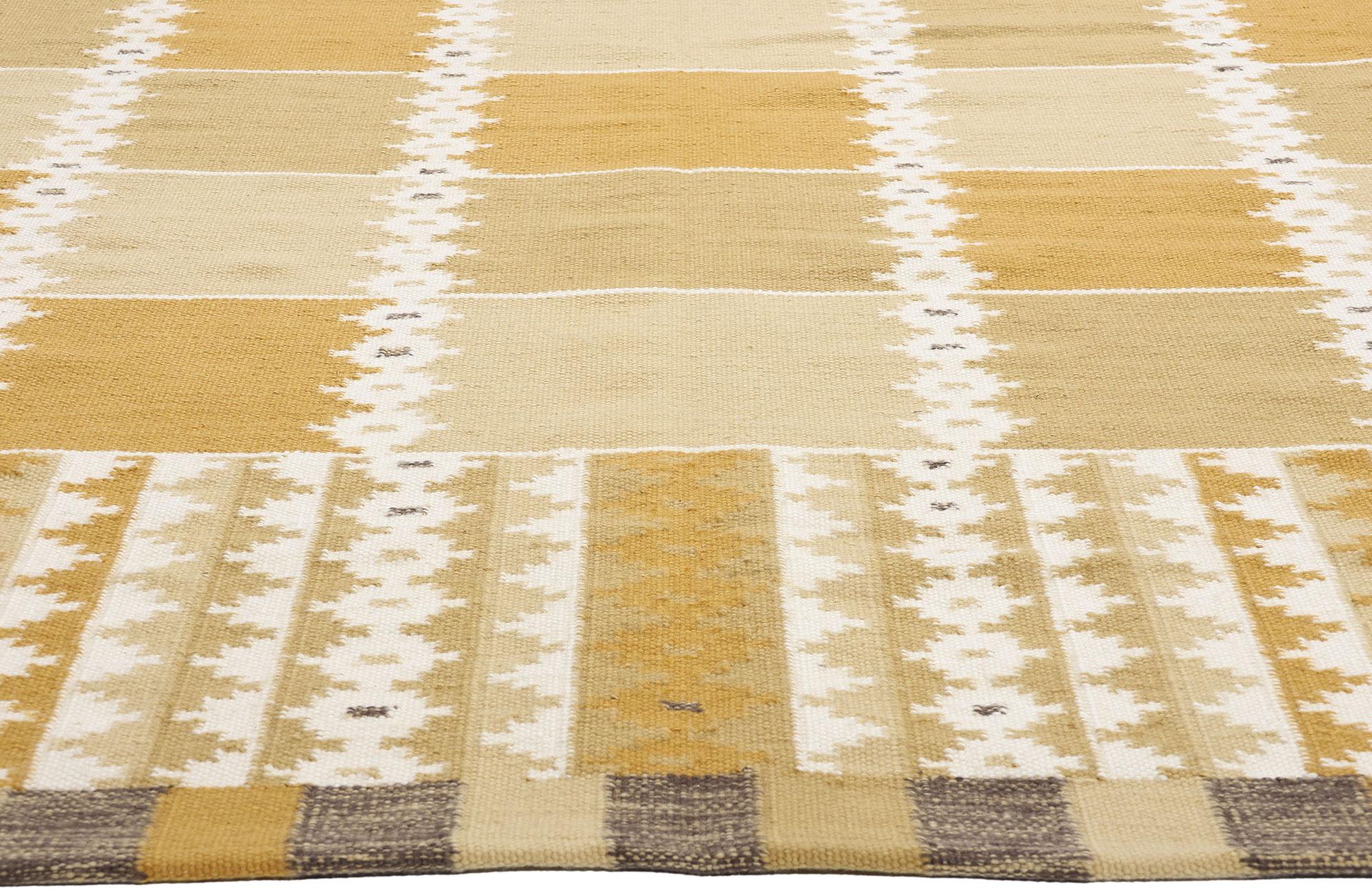 Indian New Scandinavian Swedish Inspired Kilim Röllakan, 10'02 x 13'00