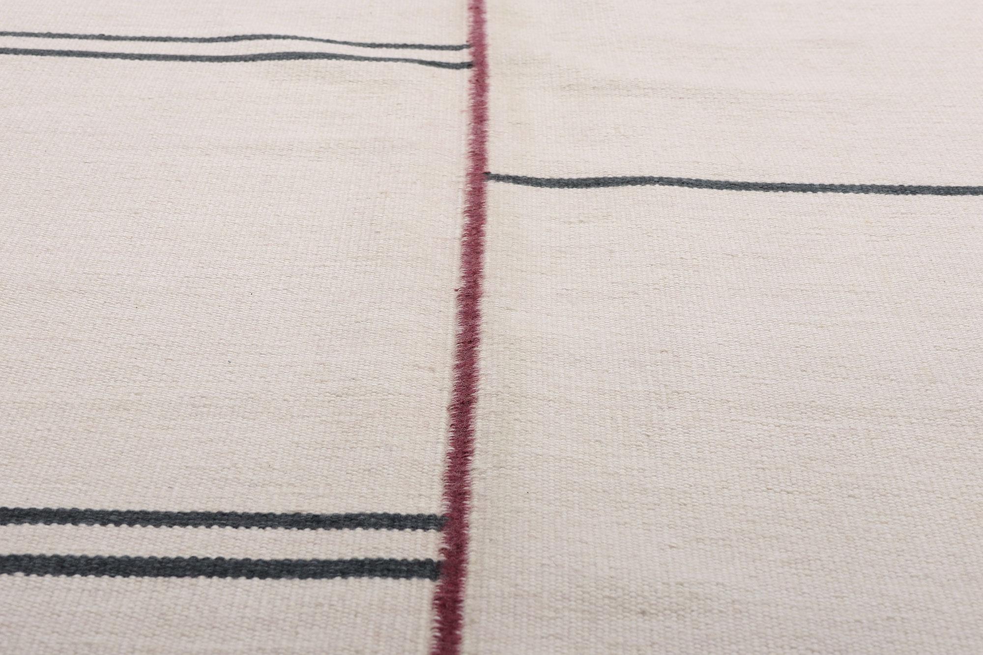 Laine Nouveau tapis Kilim d'inspiration suédoise Couleurs terre, Stege Randmönster en vente