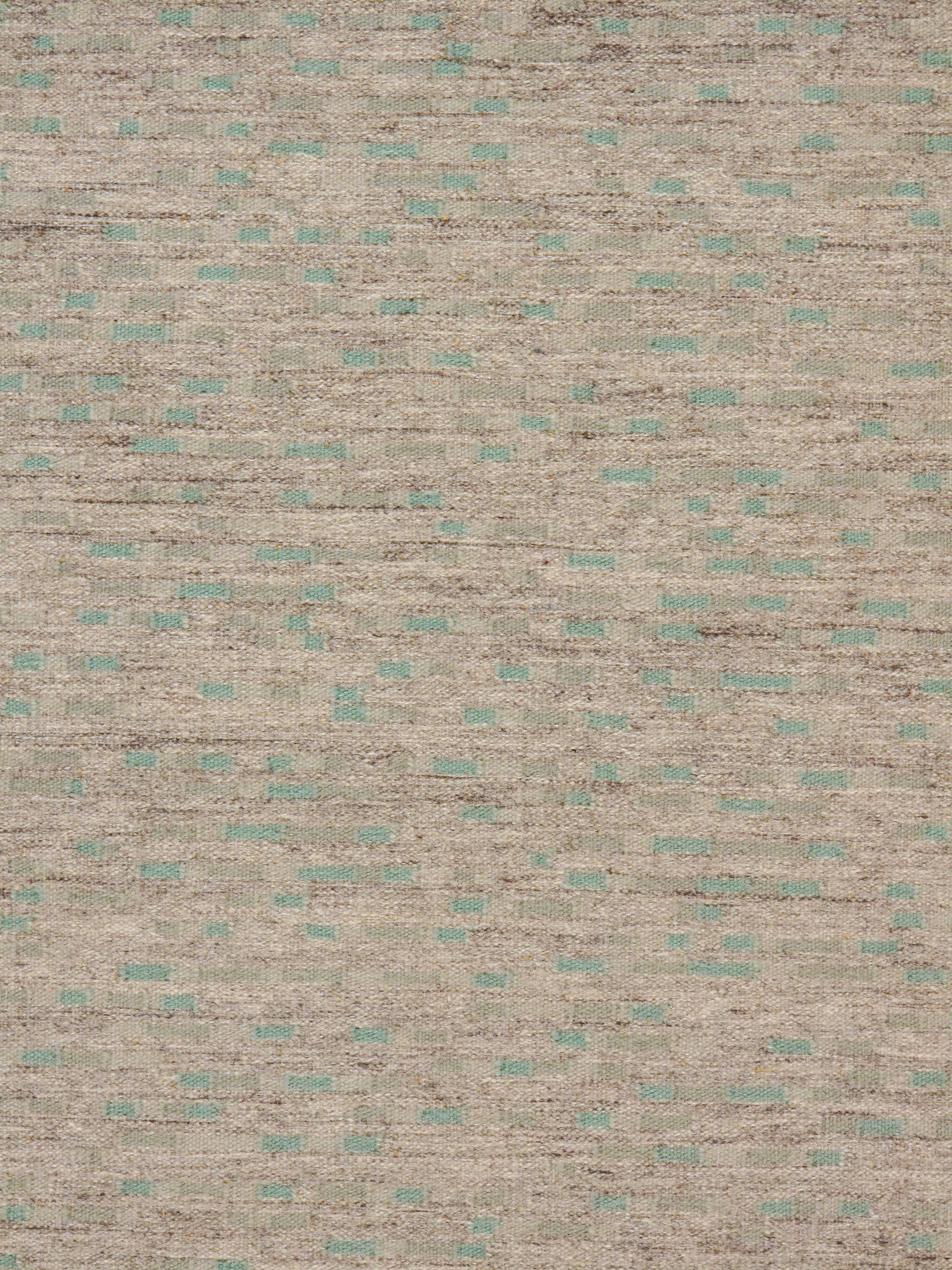 New Scandinavian Swedish Style Flatweave Collection Deco Aqua Rug. Handwoven in India this Kilim has been styled on the clean and simple look of Swedish designs to create a rug that has a simplicity and boldness that gives a contemporary feel and