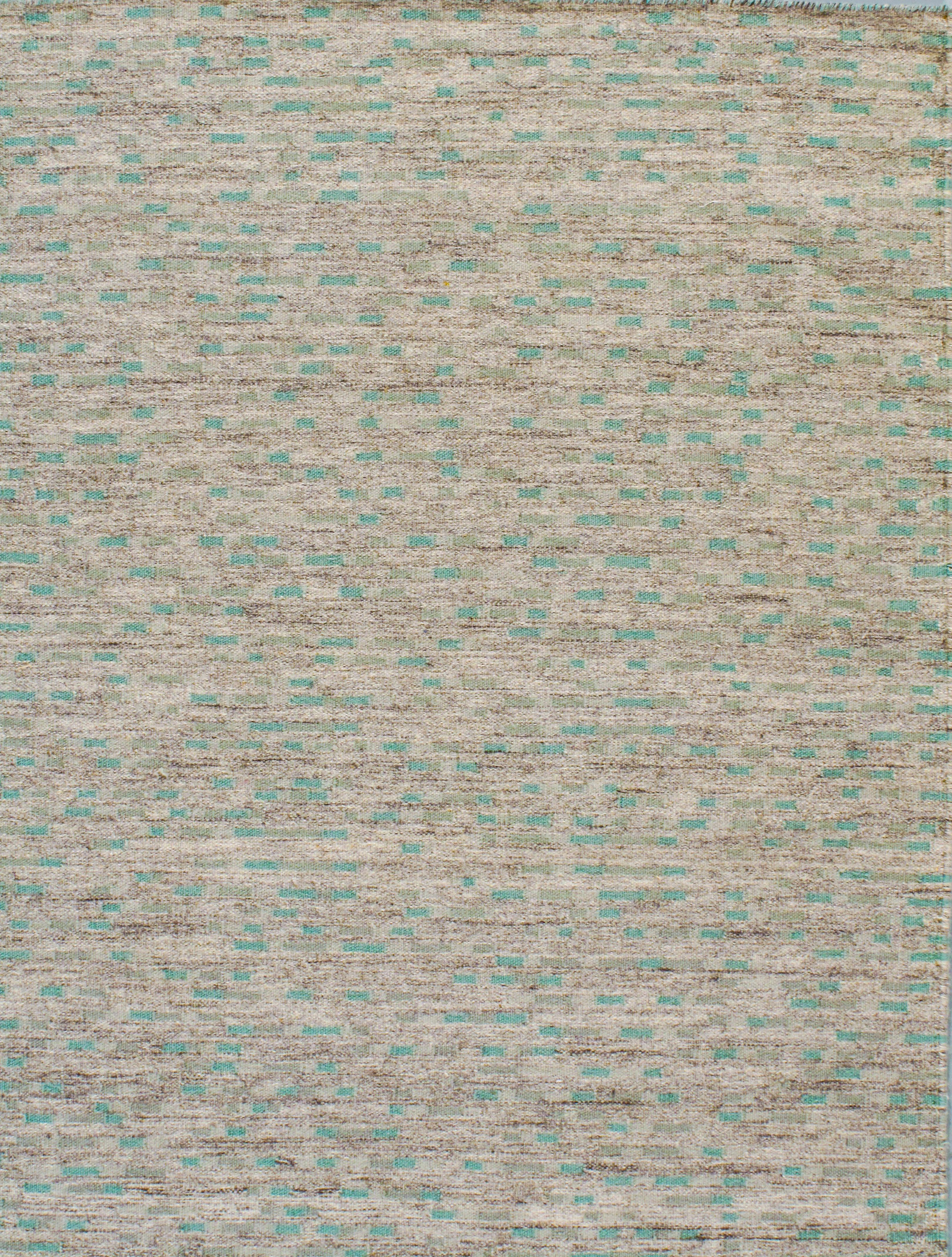 New Scandinavian Swedish Style Flatweave Collection Aqua Rug  8' x 10' For Sale 1