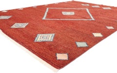 New Scarlet Nomad Modern Red Moroccan Rug, 09'04 x 11'11