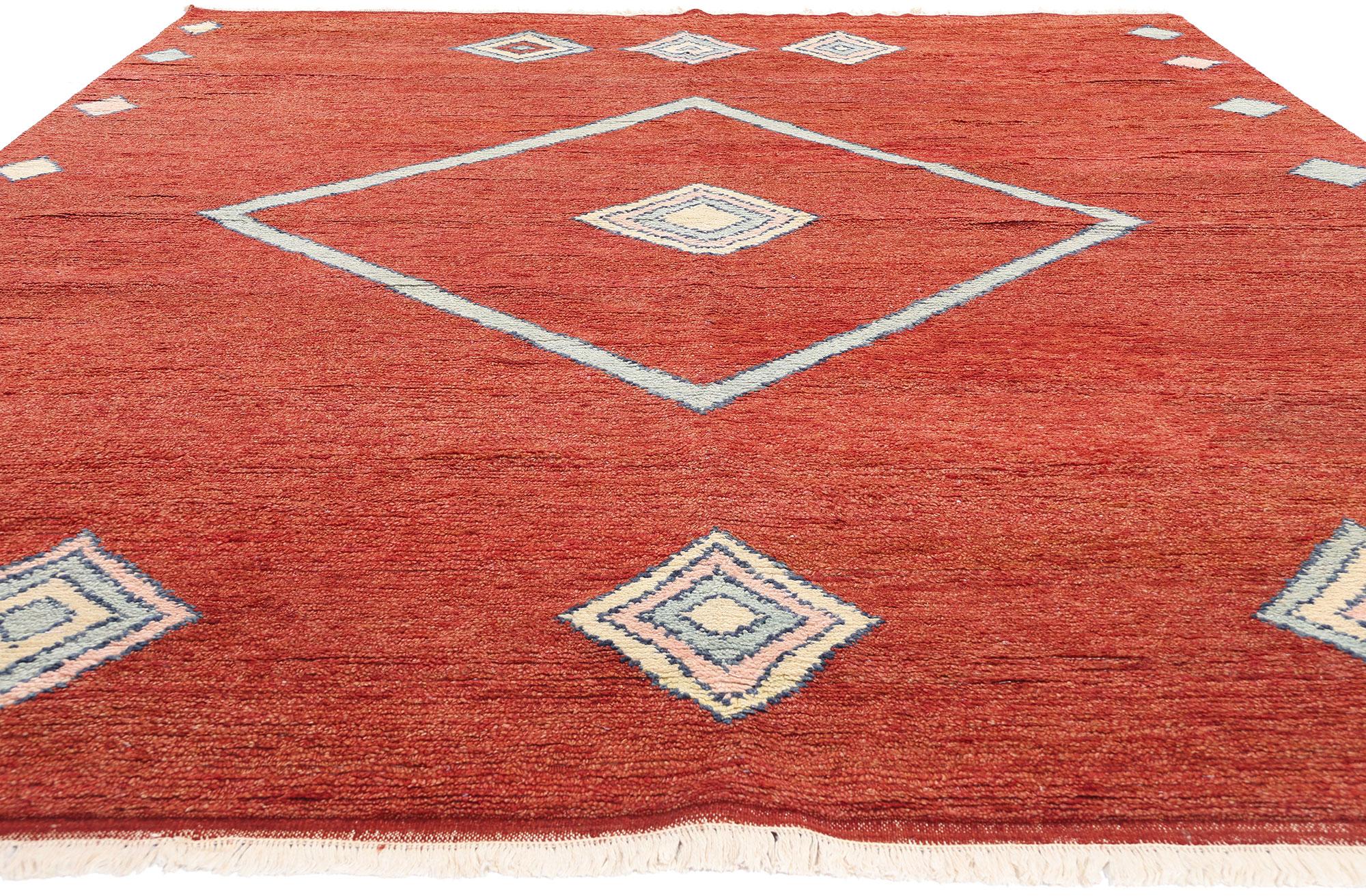 Bohème Nouveau tapis marocain rouge écarlate Nomad Modern, 09'04 x 11'11 en vente