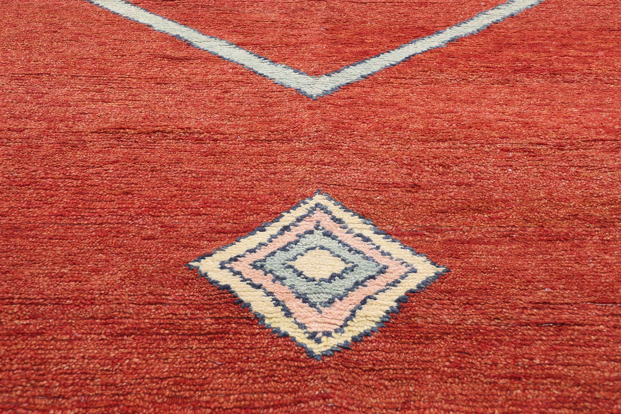 Noué à la main Nouveau tapis marocain rouge écarlate Nomad Modern, 09'04 x 11'11 en vente