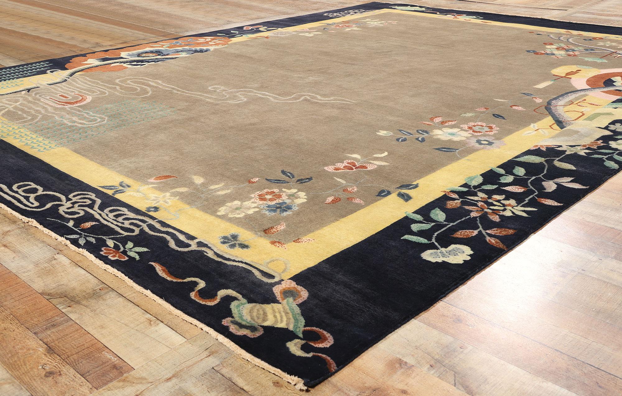 XXIe siècle et contemporain New Scholar's Harmony Modernity Chinese Art Deco Rug, 09'10 x 12'10 en vente