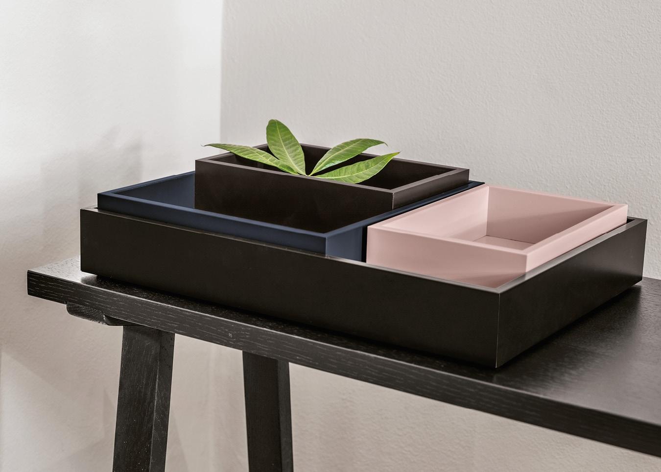NEW Schonbuch Black Box L Tally
TALLY is a versatile tray and comes in a choice of interesting lacquer colours and three different sizes. Alone or in a group, side by side or one inside the other, TALLY offers inspiration for creative arrangements