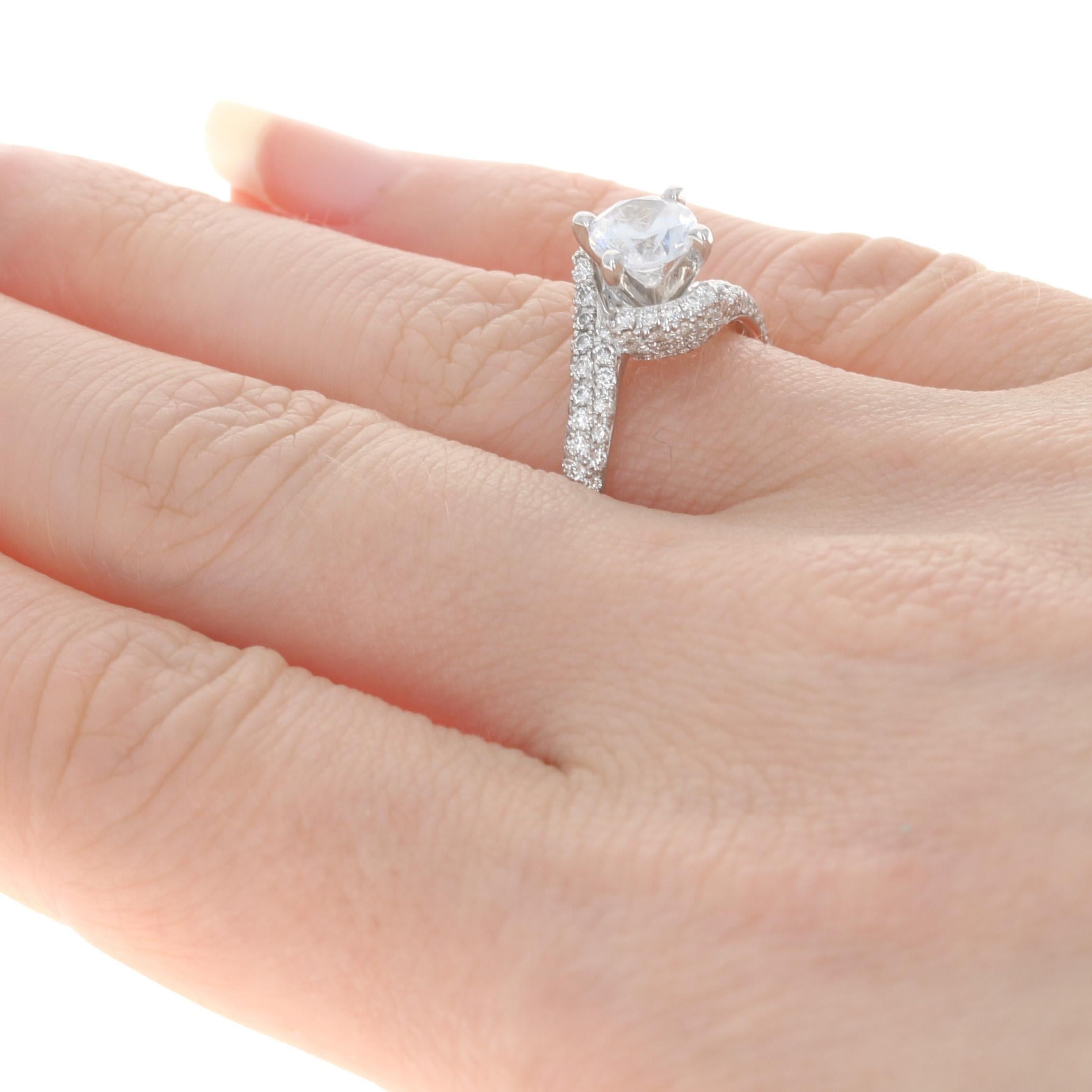 Women's New Scott Kay Semi-Mount Engagement Ring, 14k Gold for Bypass .78ctw For Sale