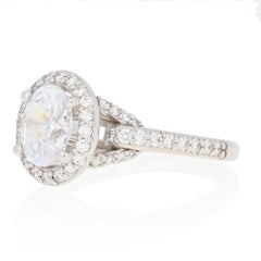 Scott Kay Semi-Mount Halo Ring 14 Karat Gold for Oval Diamonds .62 Carat