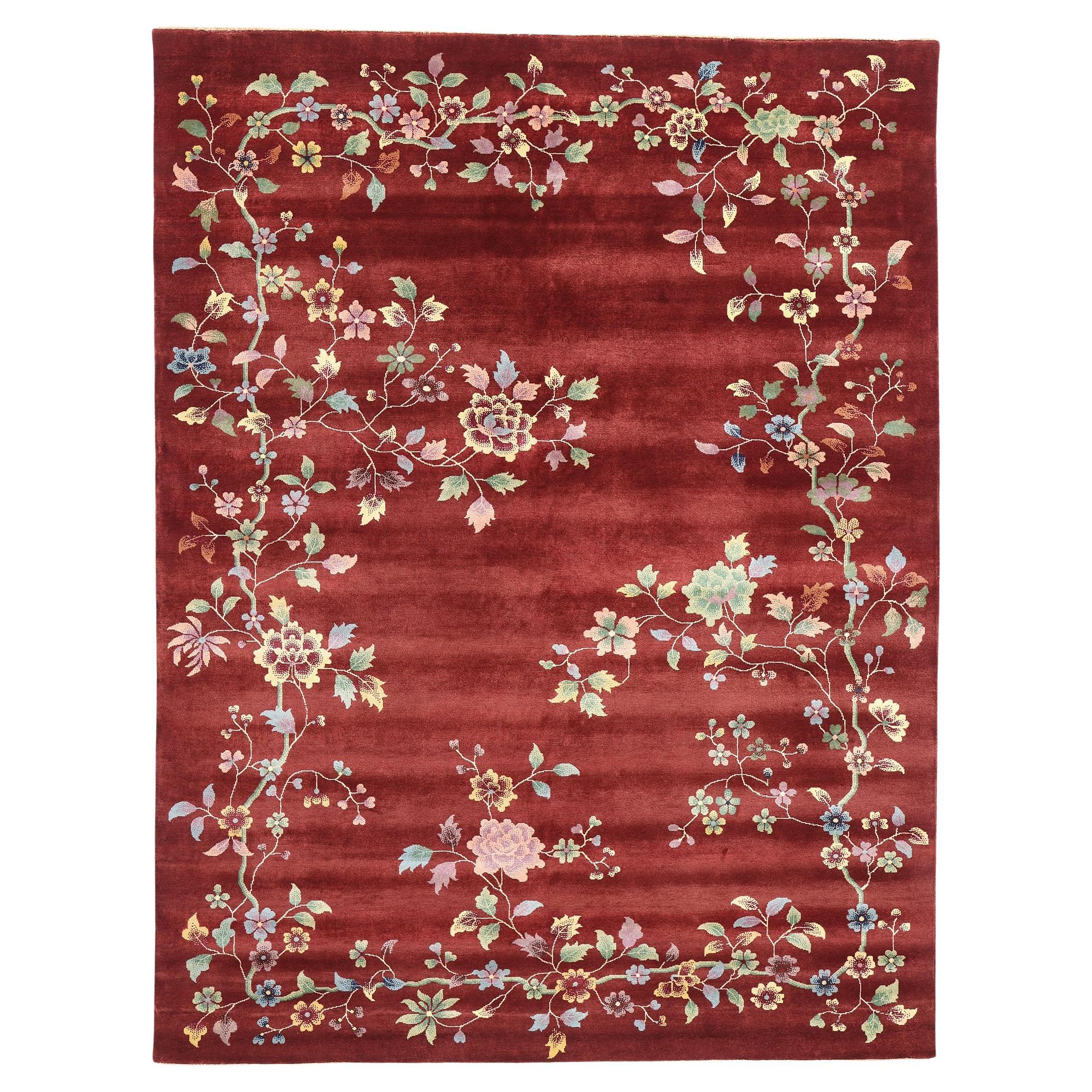 Tapis Art déco chinois « New Seasons of Floral Harmony », 09'01 x 11'10