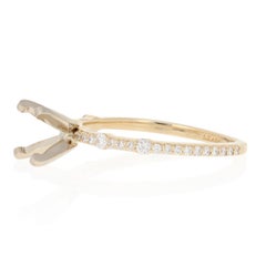 Semi-Mount Engagement Ring, 14 Karat Gold Fits Center with Diamonds .25 Carat