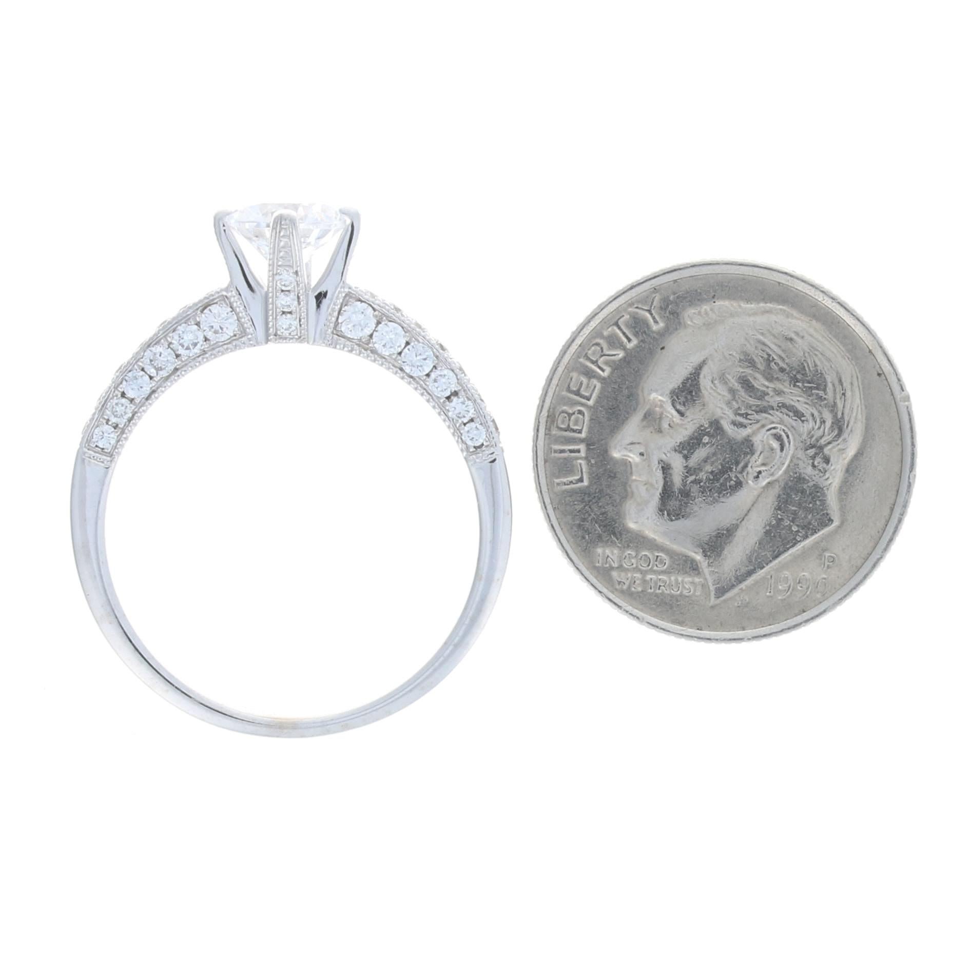 Nuevo Anillo de Compromiso Semimontura, Oro 14k para Centro Dia. Acentos .43ctw en venta 1
