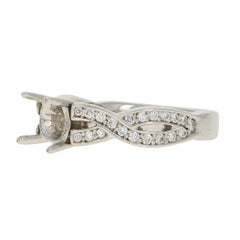 Semi-Mount Engagement Ring, 14 Karat Gold for Center Diamond Accents .42 Carat