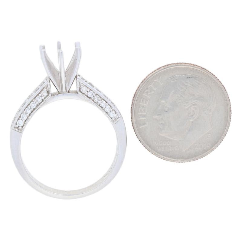 De las mujeres Anillo de compromiso semimontaje, oro de 14 quilates para centro Milgrain con diamantes en venta