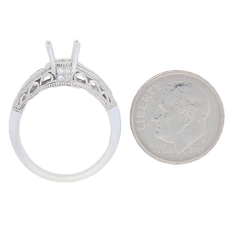 Women's Semi-Mount Engagement Ring, 14 Karat Gold for Center Diamond Accents .42 Carat