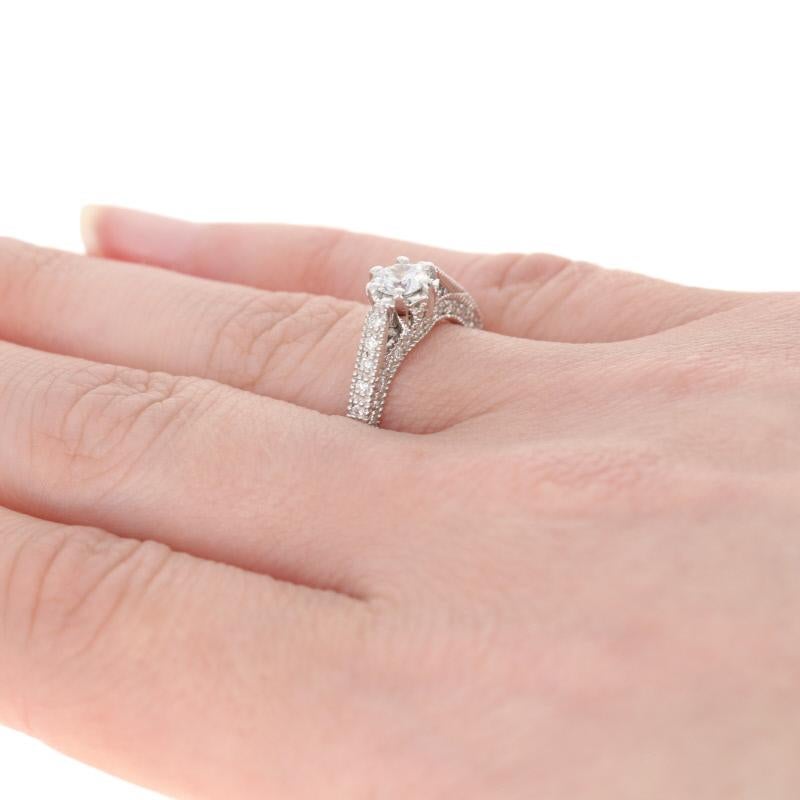 Women's New Semi-Mount Engagement Ring, 14k White Gold Center .33ctw For Sale