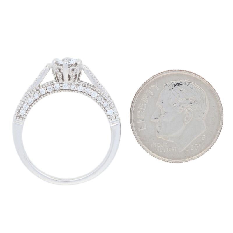 Women's Semi-Mount Engagement Ring, 14 Karat White Gold Center .33 Carat For Sale
