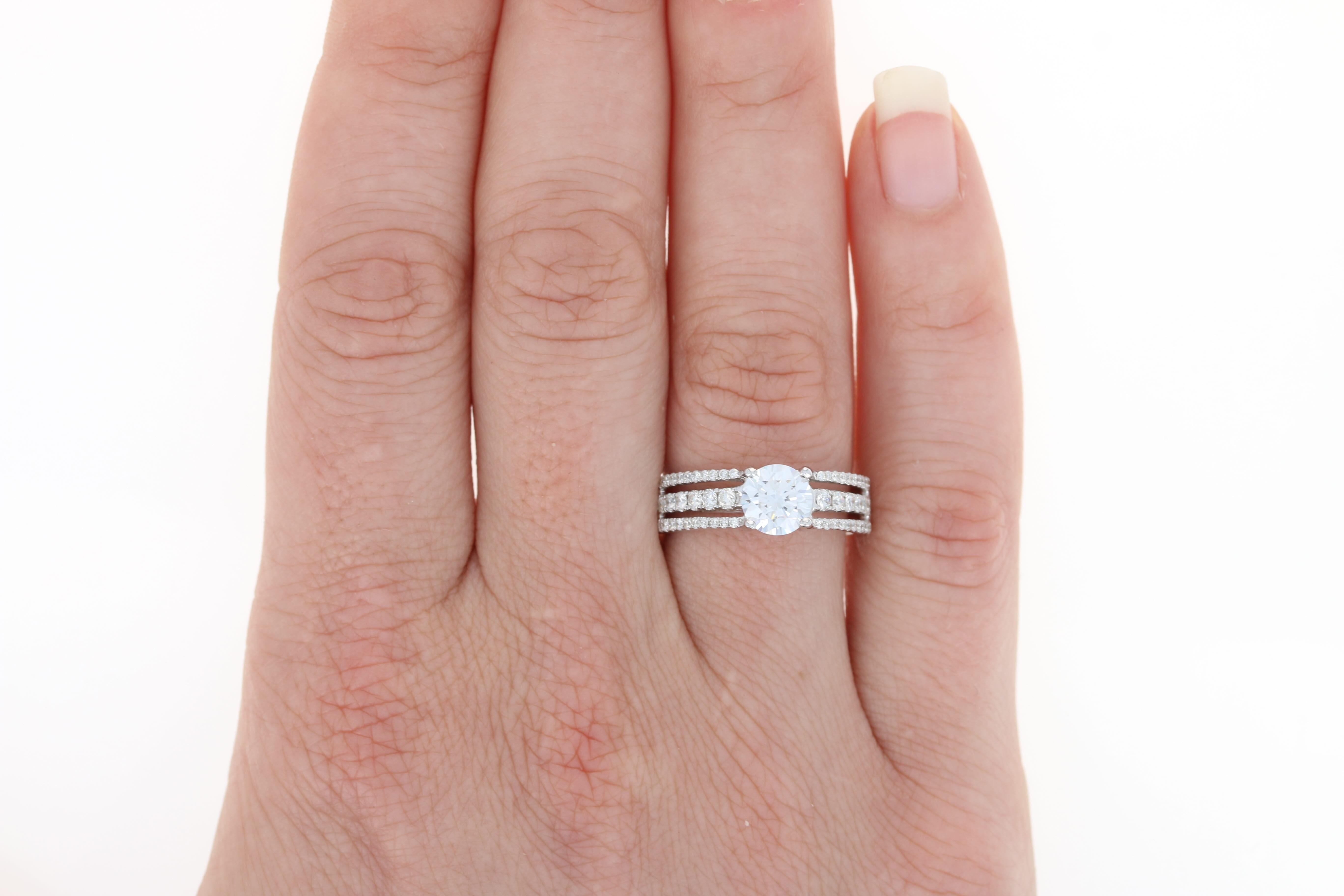 Women's New Semi-Mount Engagement Ring, 18k Gold Diamonds Round Brilliant .48ctw For Sale