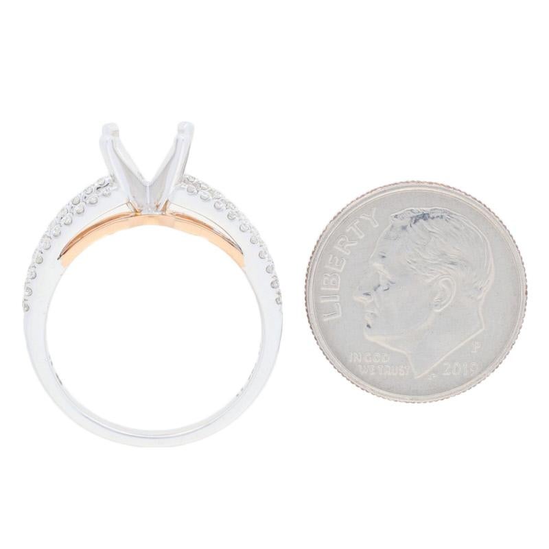 Women's Semi-Mount Engagement Ring, 18 Karat Gold for Center Diamonds .25 Carat