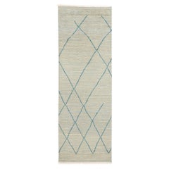 New Serene Strands Modern Moroccan Carpet Runner, 04'03 x 12'02