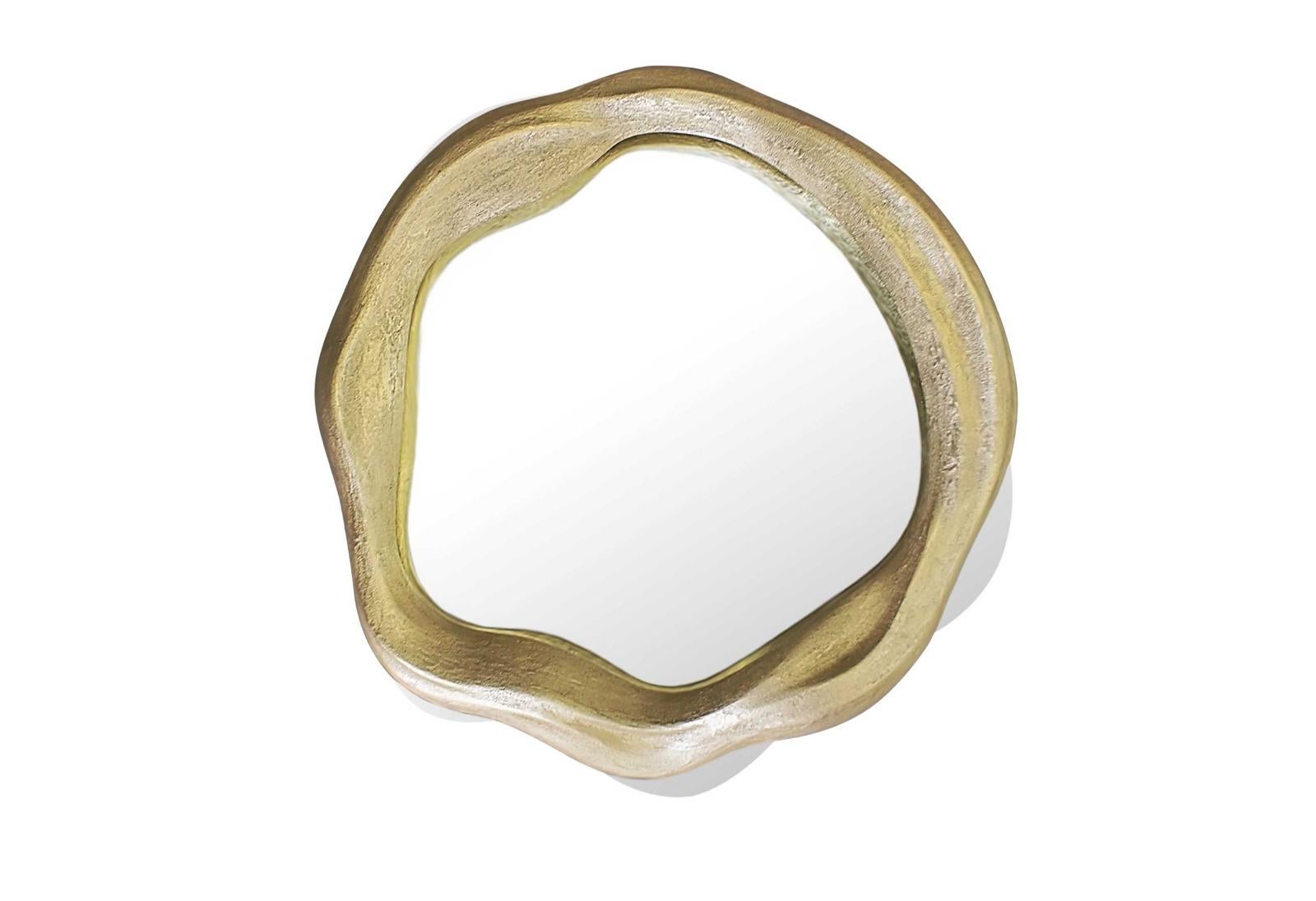 Portuguese New Set of 3 Mirrors in Resin and Fiberglass Lacquered Color Gold For Sale