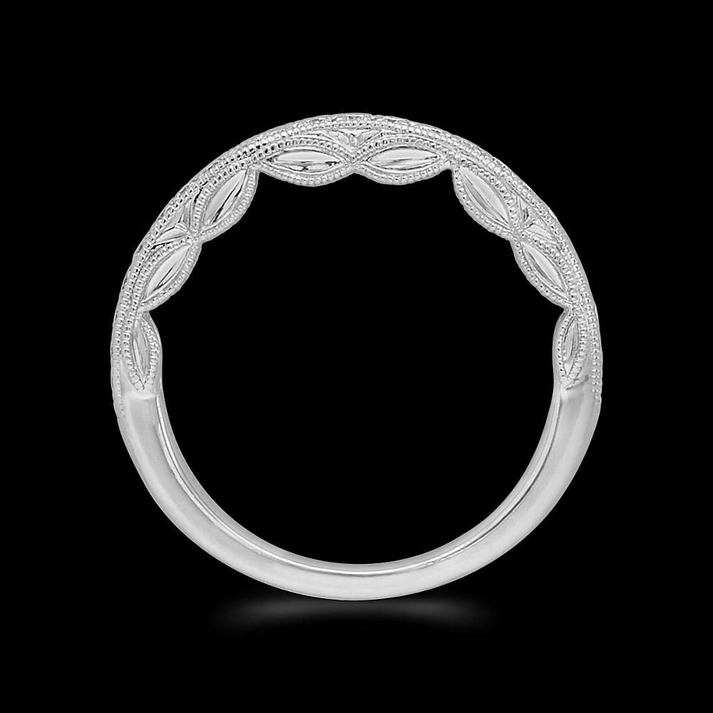 Shane Co. wedding engagement band, stamped Shane

Vintage collection, engraved 

NEW with tags, tag price $2950

14K White Gold, stamped 14K

0.25 CWT High quality Natural Diamond, VS1-VS2/G-H

The ring is size 6 US size and can be re-sized by your