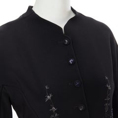 new SHIATZY CHEN black chinoiserie floral bead embroidery oriental coat US8