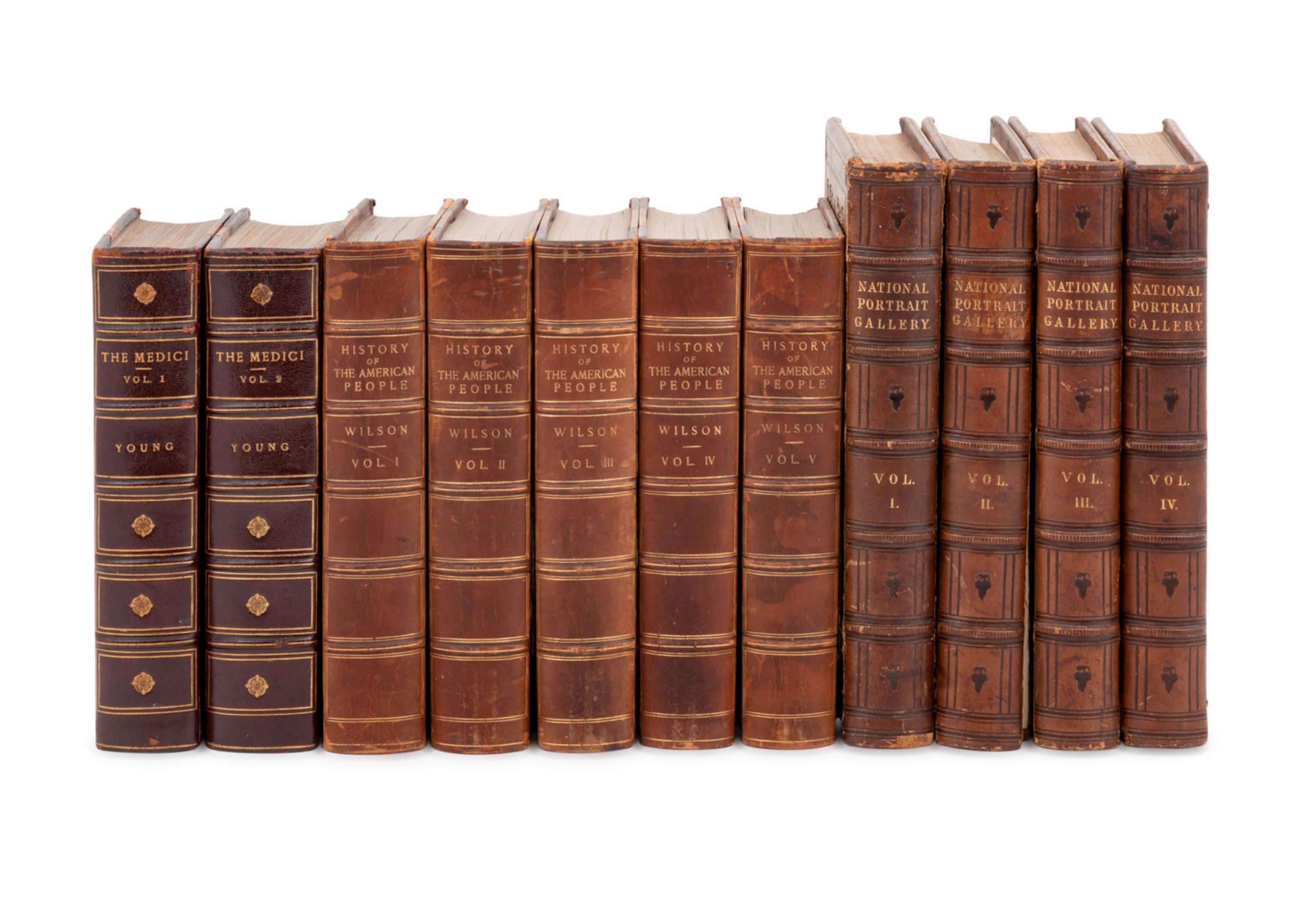 19th Century New Shipment of over 200 Leather Bound Books in English, Photo's Are of Sets For Sale