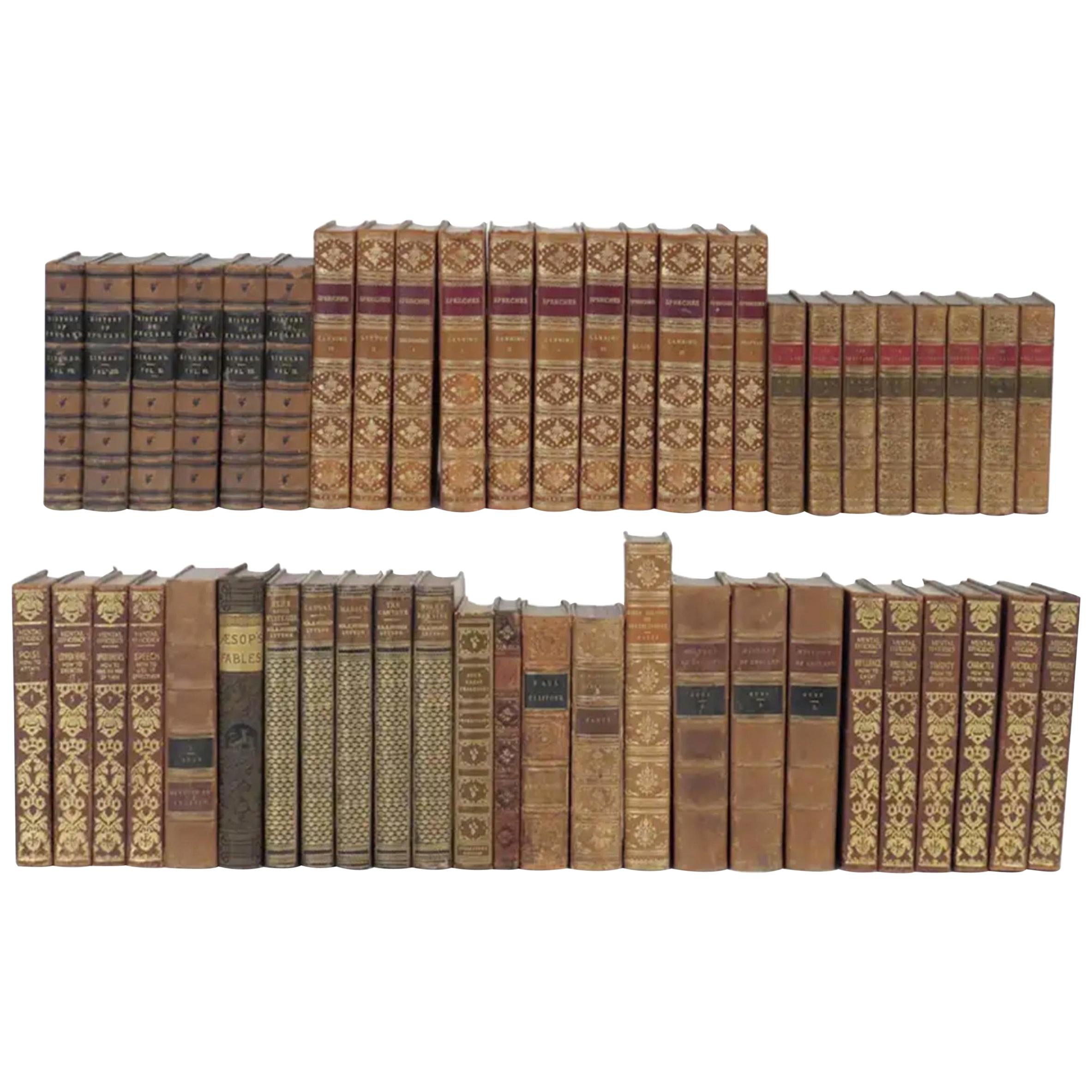 Nouvelle expédition de plus de 200 livres reliés en cuir en anglais, Photo's Are of Sets en vente