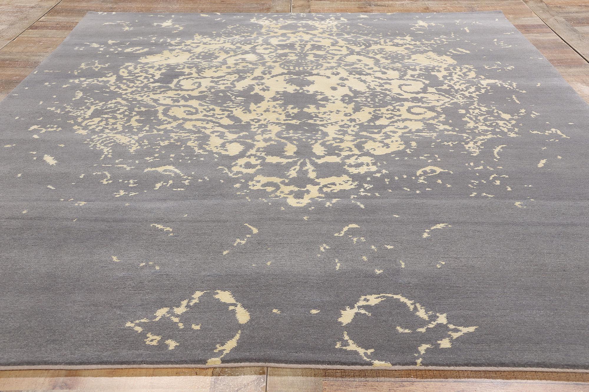 Lana Tappeto contemporaneo New Silver Modern Damask, 06'10 x 09'08 in vendita