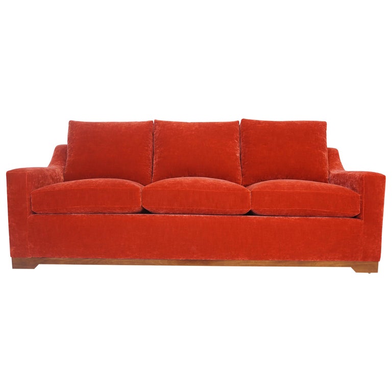 Modern Slope Arm Sofa with Loose Cushions For Sale at 1stDibs | wood frame  sofa with loose cushions, sloped arm sofa, sofa arm cushions
