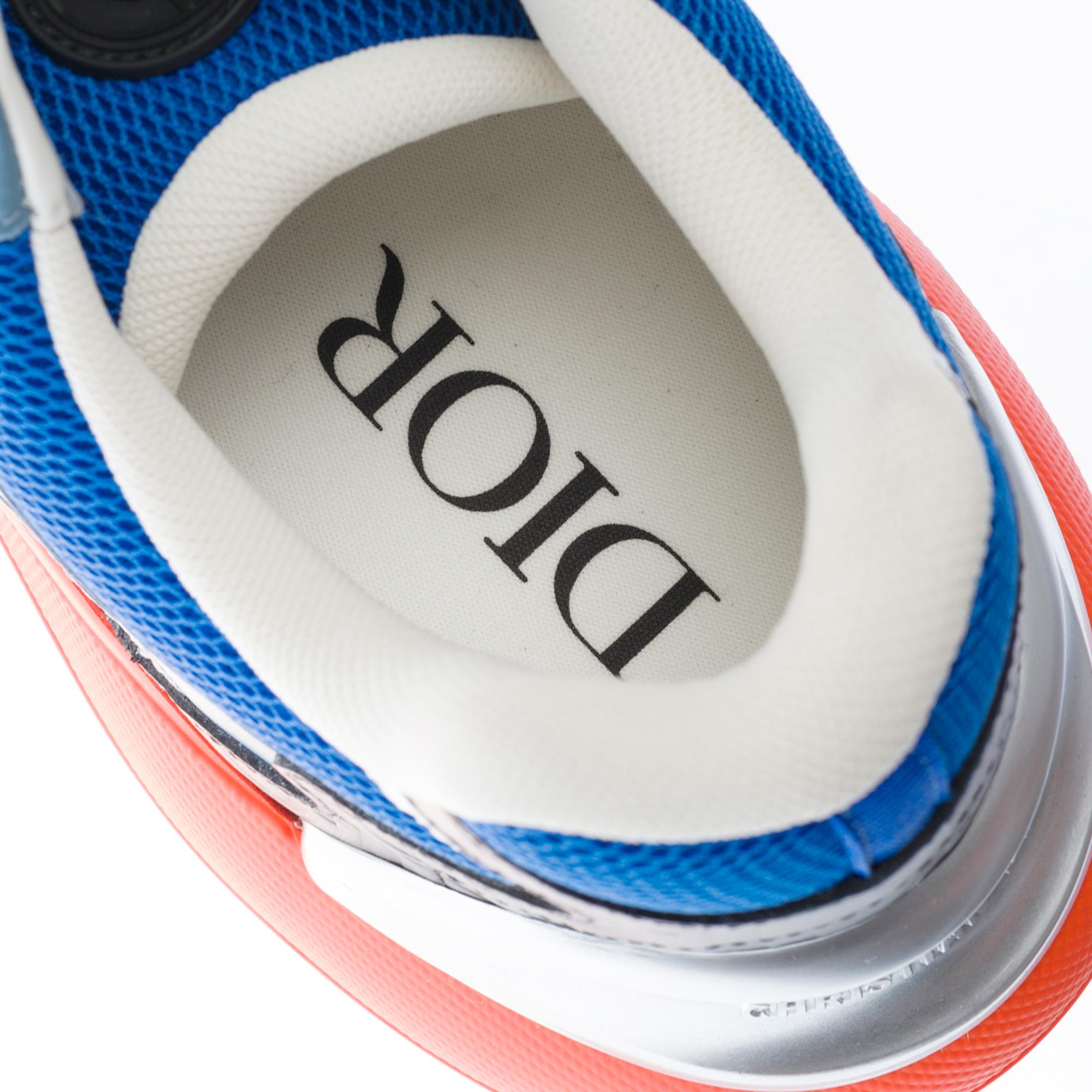 Men's New Sneakers Dior B24 Sorayama Kim Jones in blue, orange and green For Sale