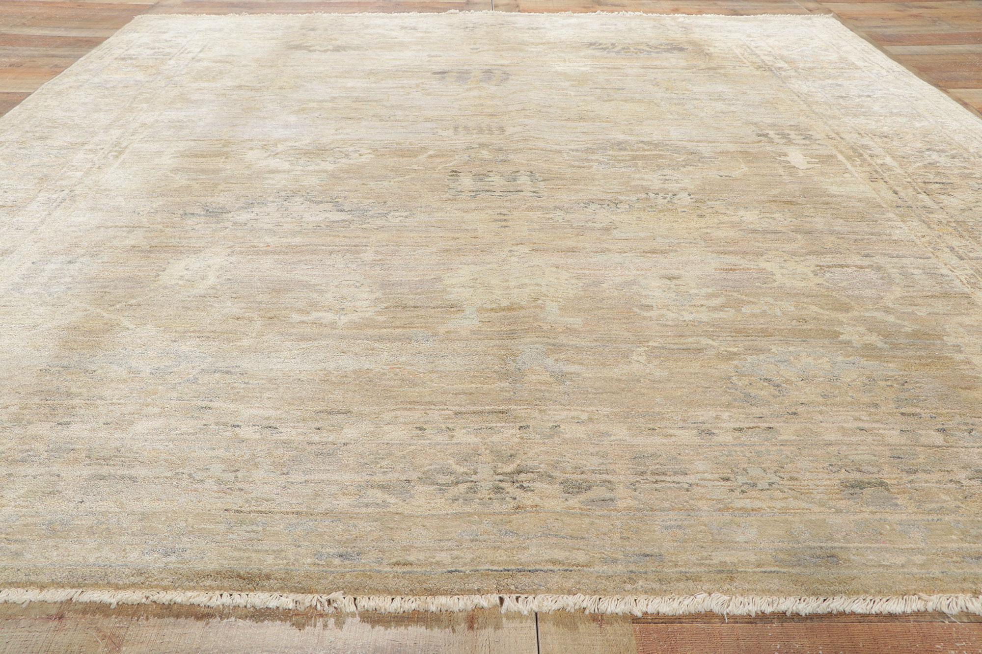 New Soft Earth-Tone Oushak Rug  For Sale 1