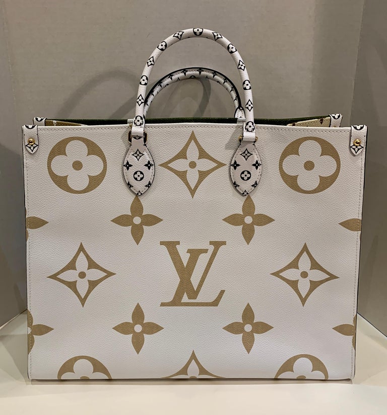 Authentic Louis Vuitton OnTheGo (On the Go) Khaki & White SOLD OUT