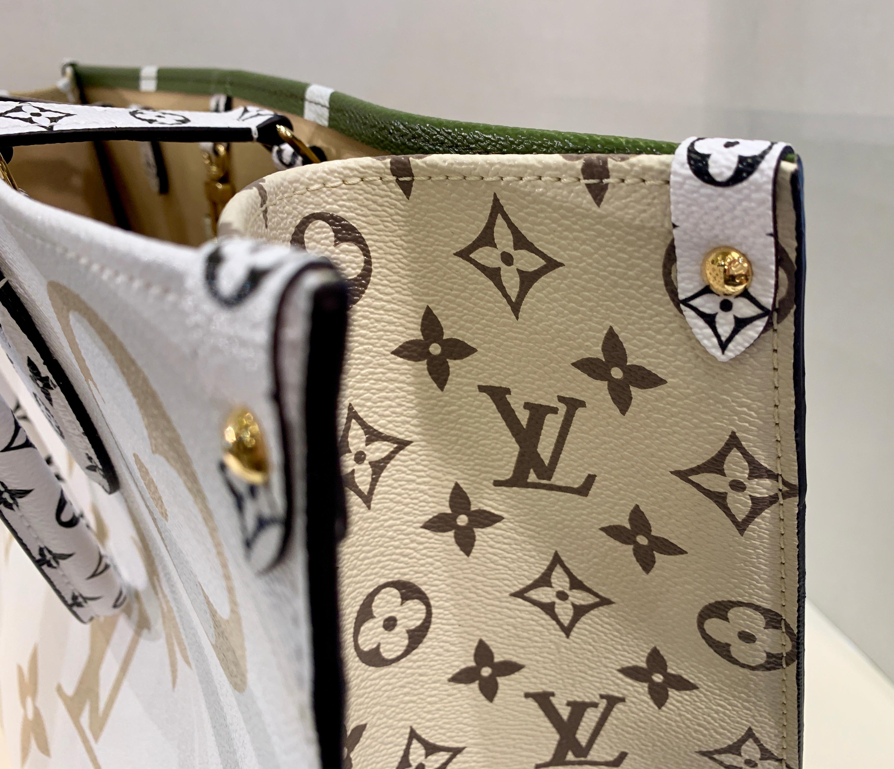 New Sold Out Louis Vuitton ONTHEGO Khaki/Beige Ladies Tote Bag Summer ...