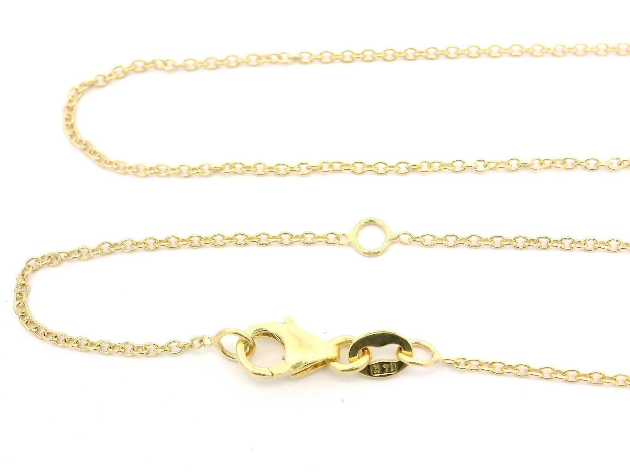 Taille brillant Nouveau collier pendentif solitaire en or jaune massif 14 carats avec lunette ronde et diamants 0,42 carat en vente