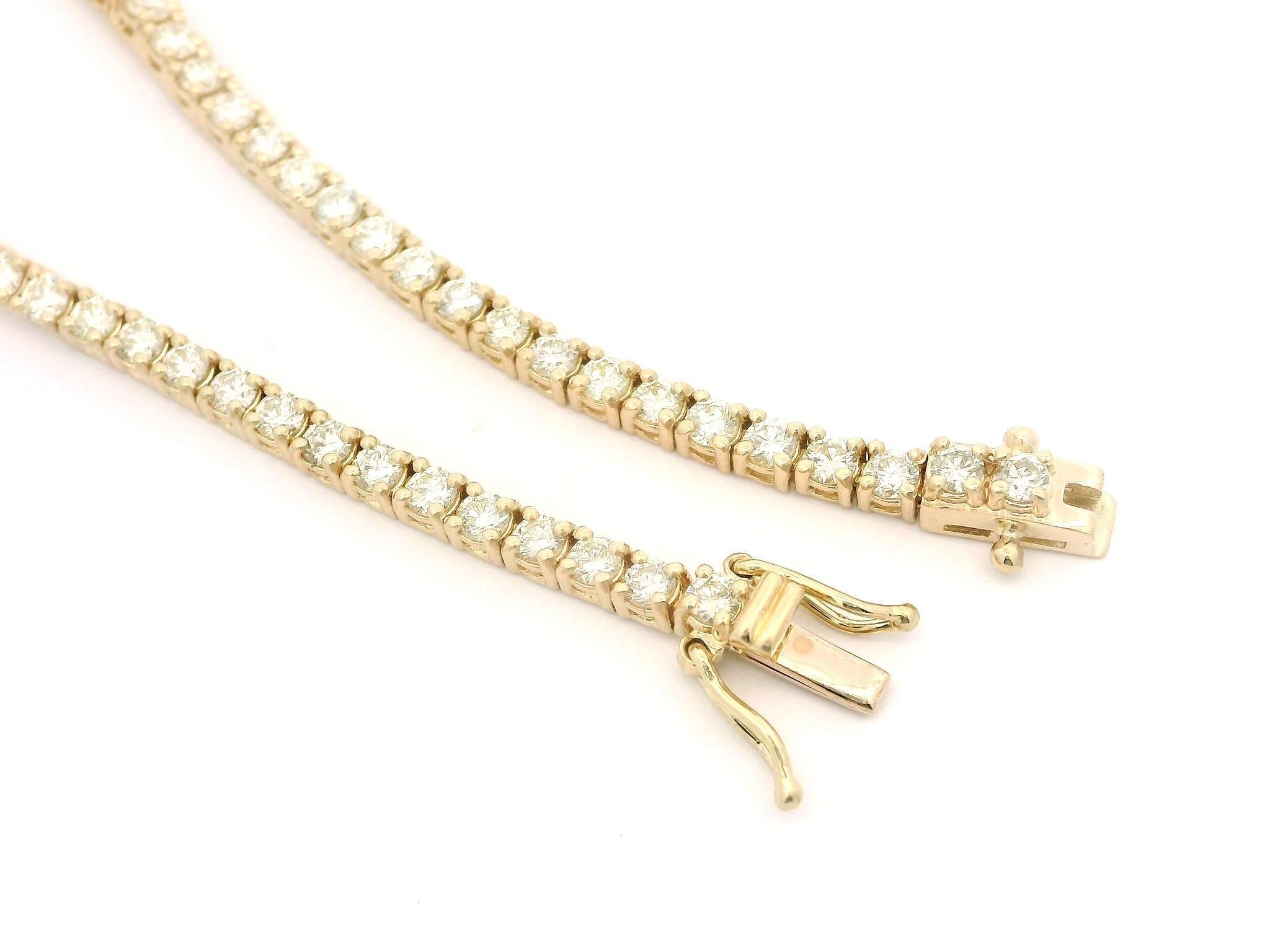 Nouveau bracelet tennis à maillons en or jaune massif 14 carats avec diamants ronds brillants de 2,63 carats en vente 1