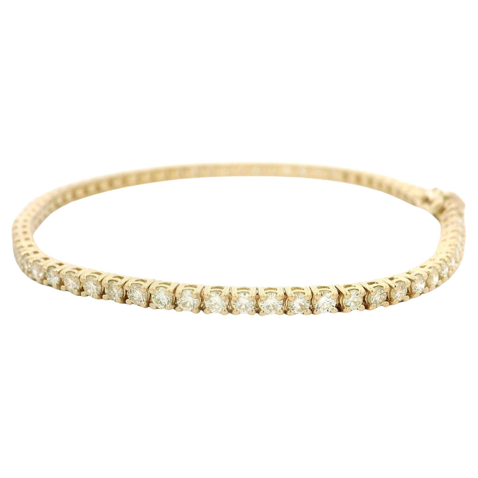 Neue solide 14k Gelbgold 2,63ctw Runde Brillant Diamant Tennis Link Armband