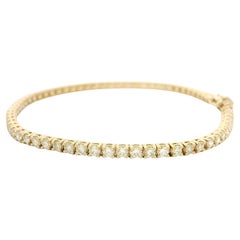 Nuovo Bracciale A Link in oro giallo massiccio 14k con diamanti tondi e brillanti da 2,63 ct.
