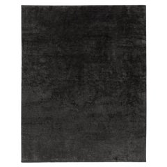 New Solid Charcoal Hand Knotted Rug 12' x 15'