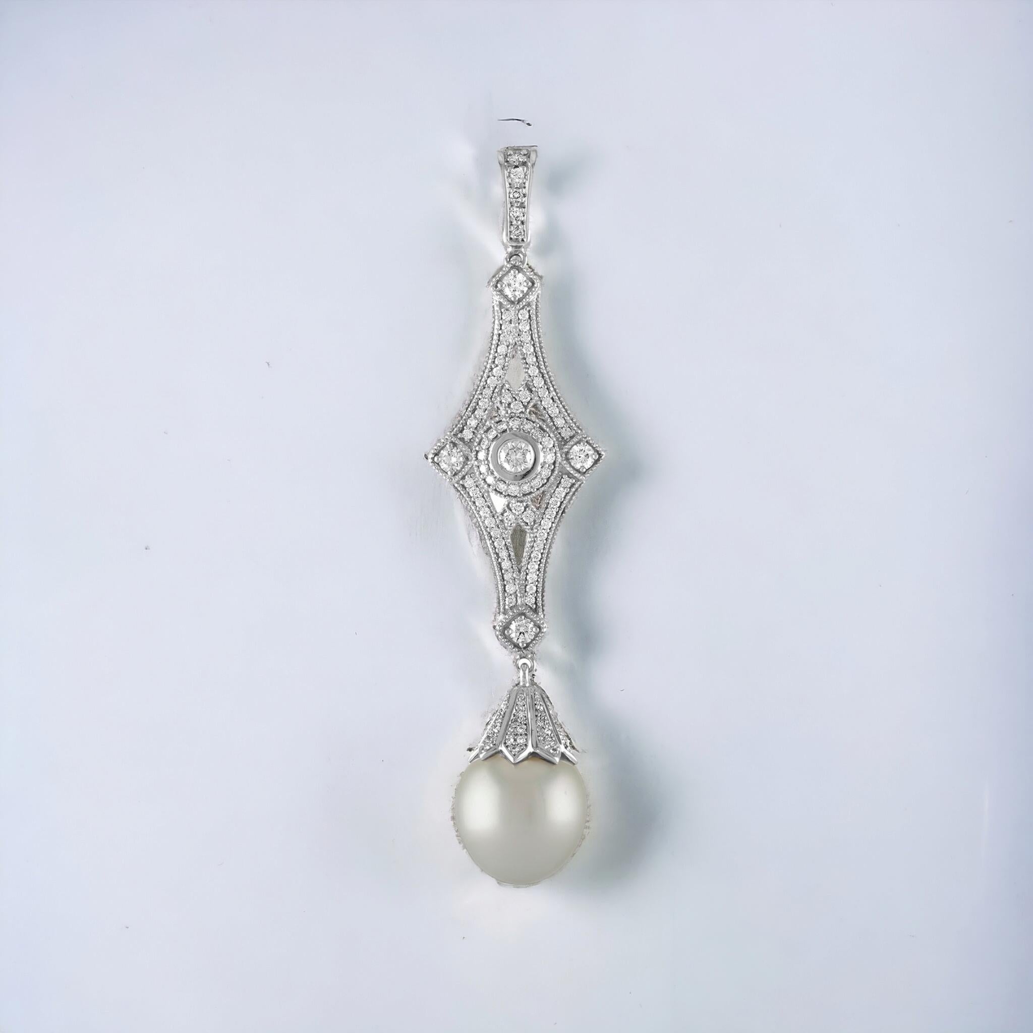 NOUVEAU Cœurs et flèches en perles des mers du Sud « Art déco »  ENHANCER en platine en vente 12