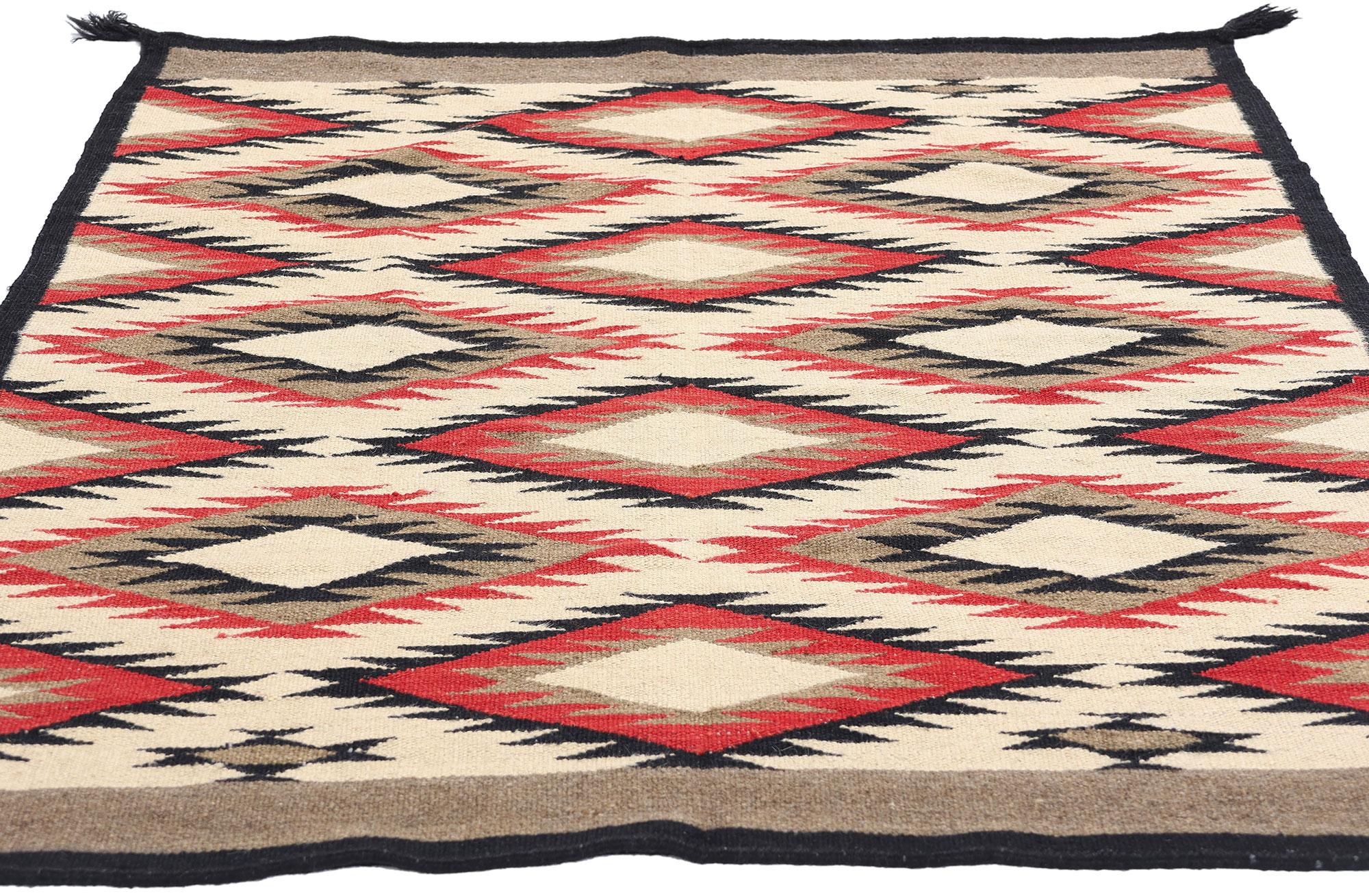 Nativo americano Nuovo tappeto a trama piatta Southwest Modern Eye Dazzler Navajo-Style in vendita